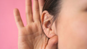closeup shot of a female's ear